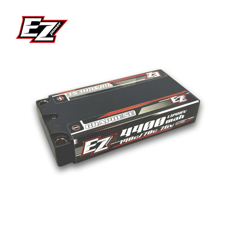 EZ POWER LIPO SHORTY 4400MAH LCG 7,6V 2S 140/70C HV GRAPHENE - 5MM - RCXX - rc racing for professionals