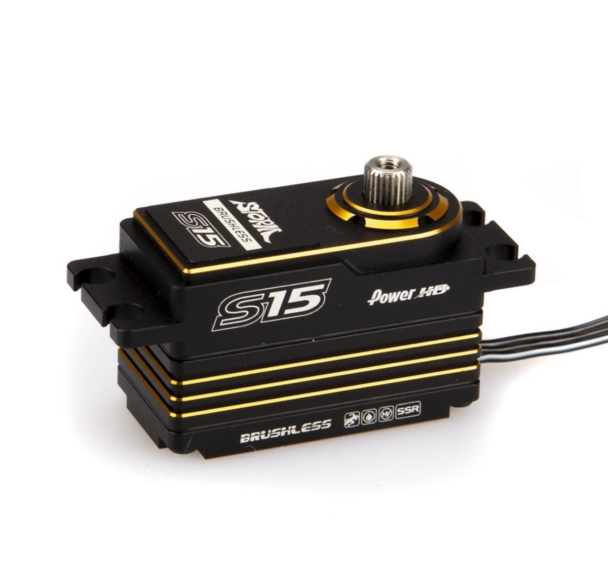 Power HD S15 Servo HV (0.050s/16.5kg/8.4V) Low Profile - Black/Gold - RCXX - rc racing for professionals