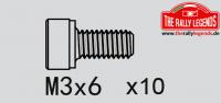 Rally Legends Cap head screws M3x6 (10)