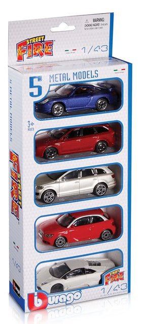 Street Fire 1/43 5er - Pack - Bburago - HOBBYSPECTER – RC Modelle, Tuning & Zubehör