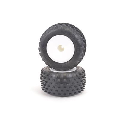 Schumacher STAGGER RIB 1/10 TRUCK Offroad Tires (2) Preglued - YELLOW - U6877 - RCXX - rc racing for professionals